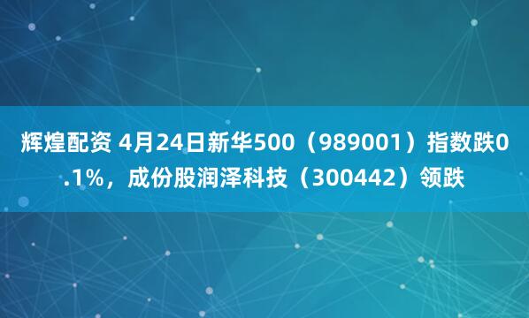 辉煌配资 4月24日新华500（989001）指数跌0.1%，成份股润泽科技（300442）领跌